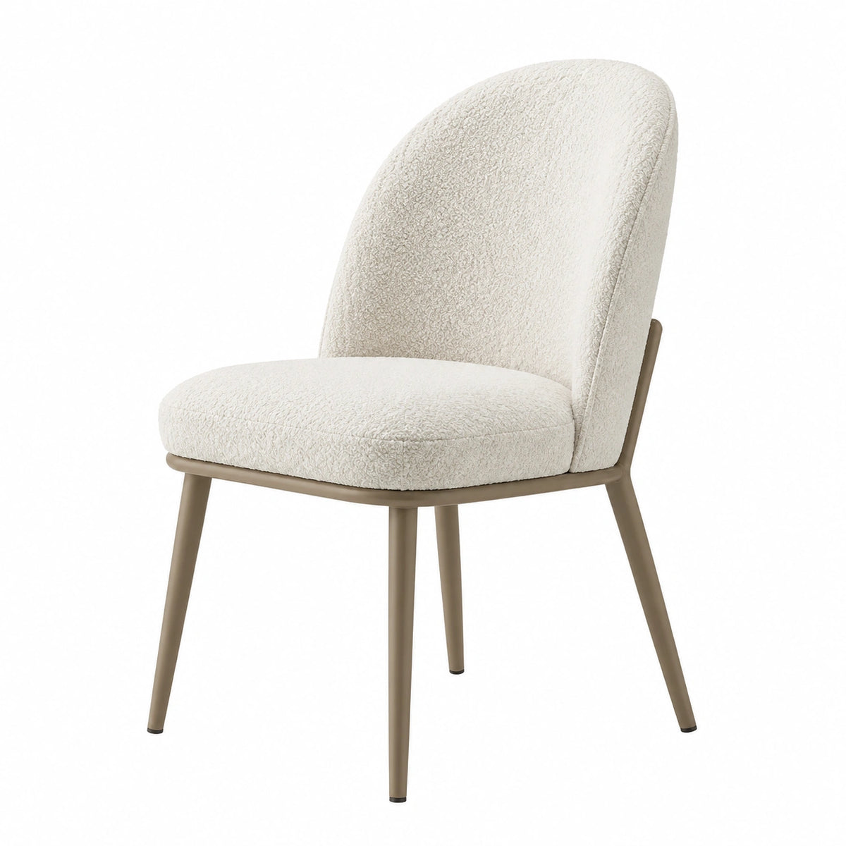 Gepolsterter Bouclé-Stuhl 50 × 60 × 82 cm, Creme/Taupe