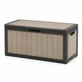 Kunststoff-Aufbewahrungsbox in Holzoptik, 120 × 60 × 63 cm, Anthrazit/Taupe