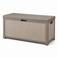 Kunststoff-Aufbewahrungsbox für den Außenbereich, Taupe, 120 × 56 × 63 cm, mit Klappdeckel