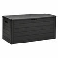 Schwarze Aufbewahrungsbox aus Kunststoff, 120 × 60 × 63 cm, für Garten, Terrasse und Balkon