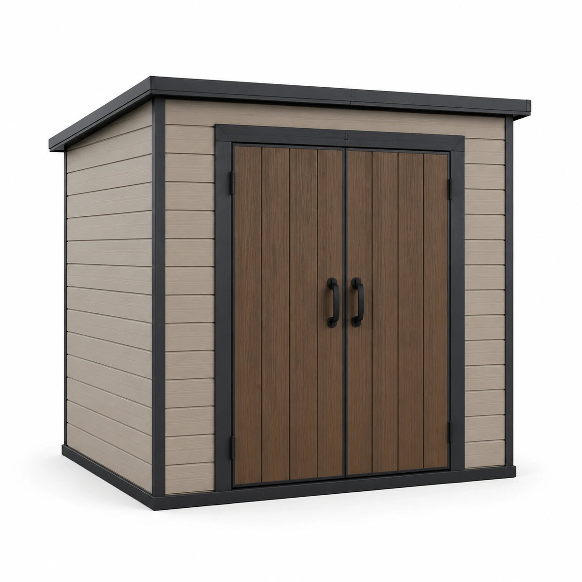 Freistehende Aufbewahrungslösung 180 × 100 × 180 cm mit Doppeltür, Beige/Braun/Schwarz